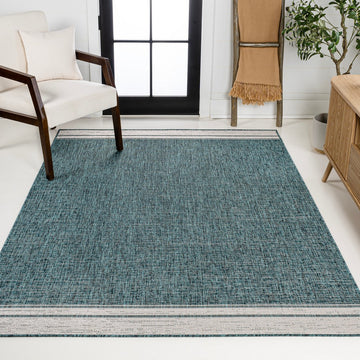 Alda Modern Minimalist Mingled Solid Indoor/Outdoor Area Rug